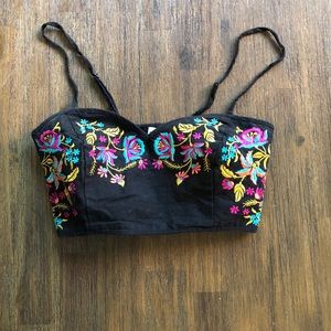 Floral embroidered bralette